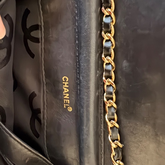 Chanel Calfskin Stitched Quilted Wallet On Chain Bag Purse Black - Picture 7 of 8